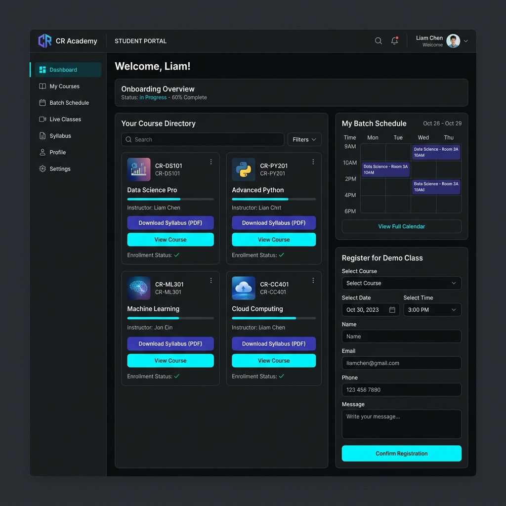 CR Academy Website Showcase