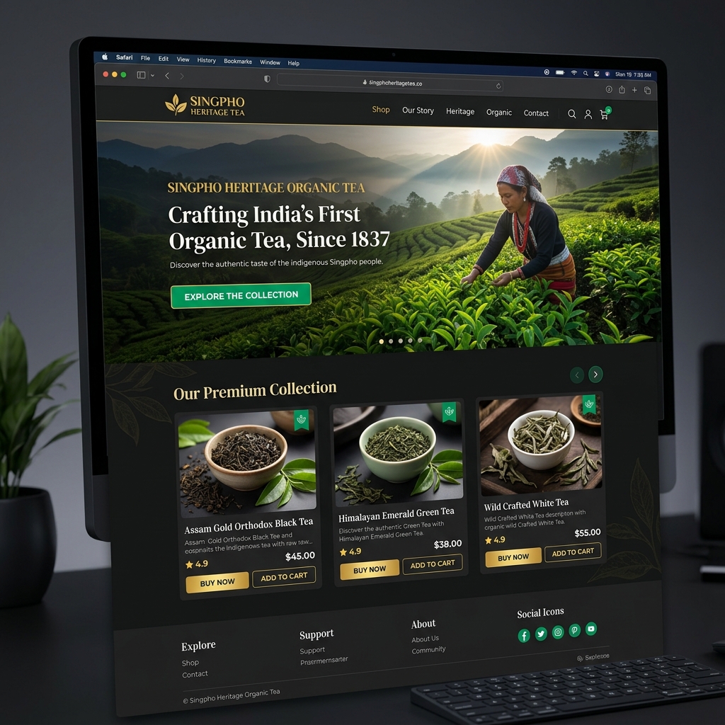 Singpho Heritage Tea Website Showcase